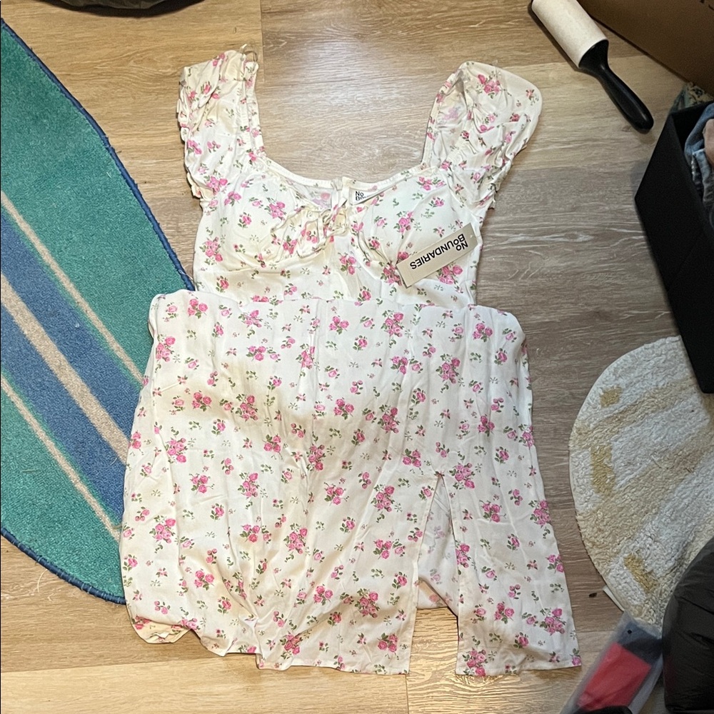 No Boundaries Pink Floral Dress